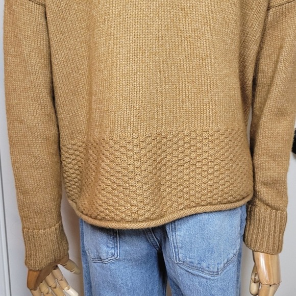 Madewell Merino Wool Blend Turtleneck Sweater Sadler Style Size Small Camel - Picture 11 of 12